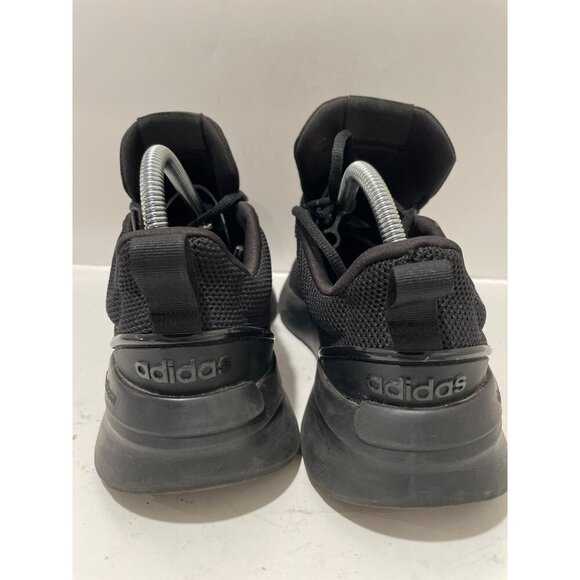 ADIDAS MENS RACER TR23 ALL BLACK RUNNING LOW TOP LACE UP SHOES SIZE 7 WOMENS 8.5 - Picture 3 of 7